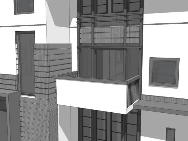 Sketchup别墅模型|联排别墅，中式风格