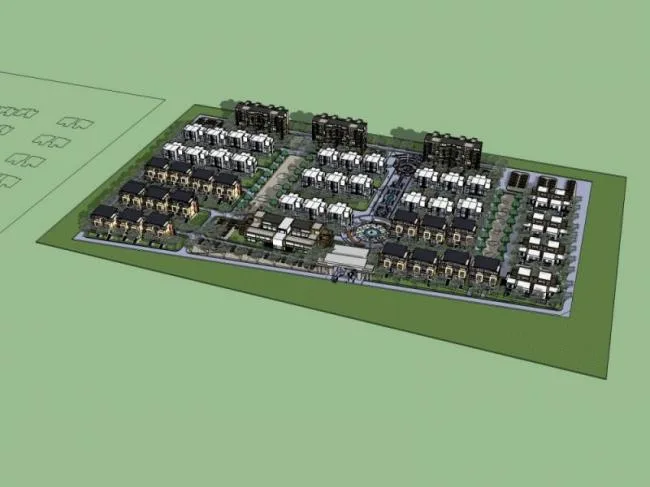 Sketchup别墅模型|别墅群，现代风格