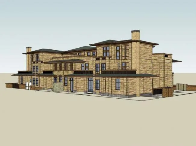 Sketchup别墅模型|双拼别墅，古典风格