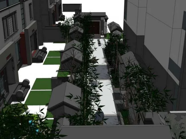 Sketchup别墅模型|联排别墅，中式风格