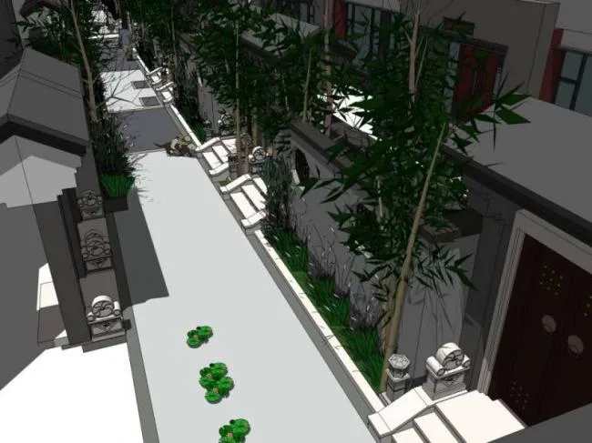 Sketchup别墅模型|联排别墅，中式风格