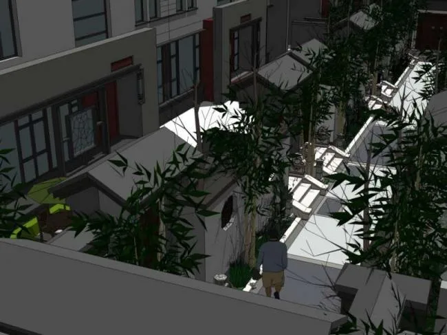 Sketchup别墅模型|联排别墅，中式风格