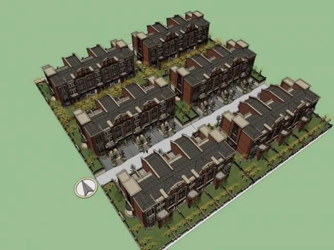 Sketchup别墅模型|别墅群，欧式风格