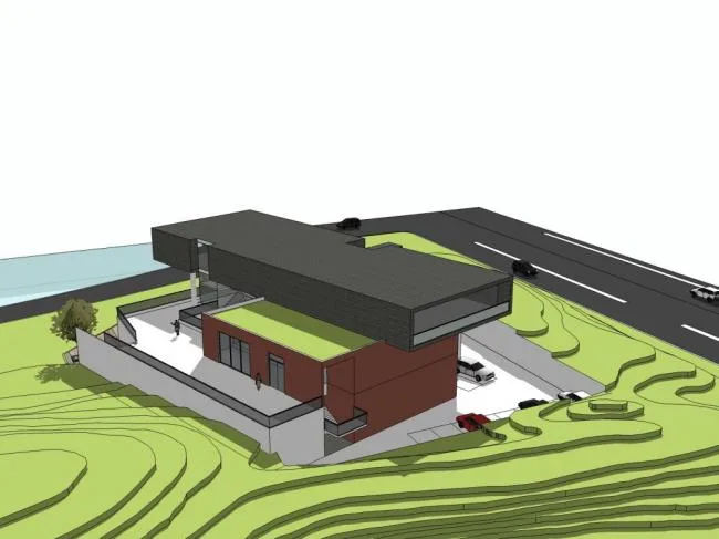 Sketchup别墅模型|独栋山地别墅，现代风格
