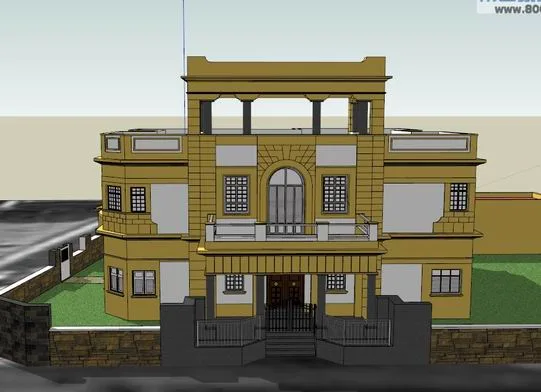 Sketchup别墅模型|独栋别墅，古典风格