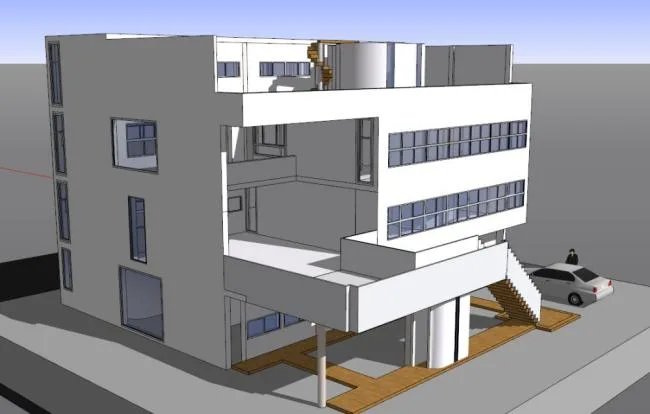 Sketchup别墅模型|斯坦因住宅，别墅，现代风格