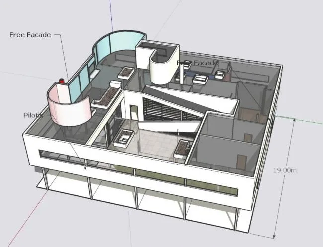 Sketchup别墅模型|萨伏伊别墅，现代风格