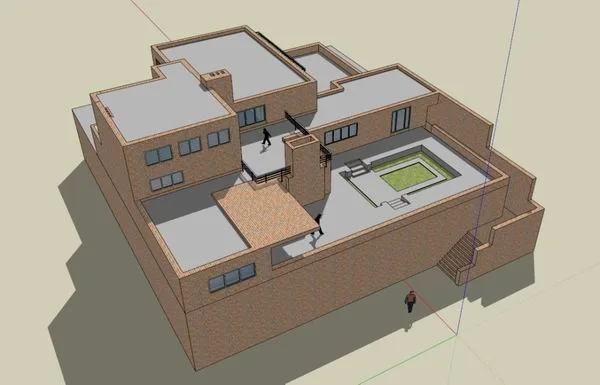 Sketchup别墅模型|沃尔夫（Wolf）住宅，别墅，现代风格