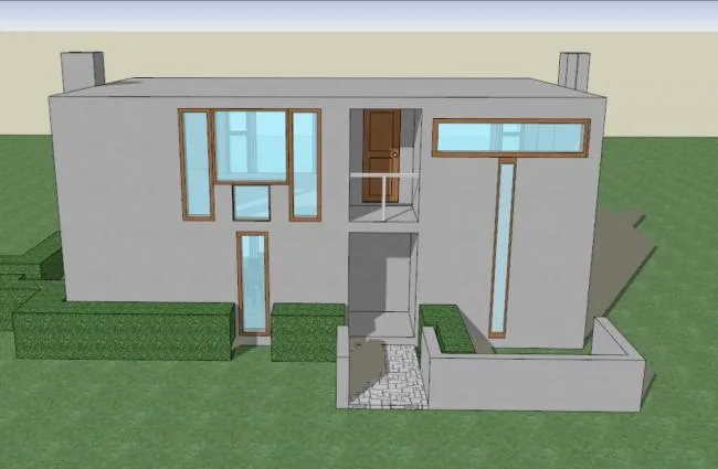 Sketchup别墅模型|玛格丽特.艾修里克住宅，别墅，现代风格