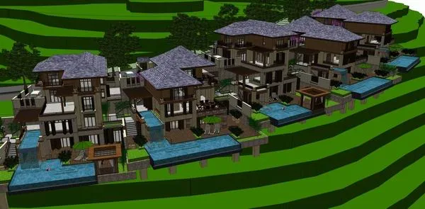 Sketchup别墅模型|叠拼别墅，古典风格