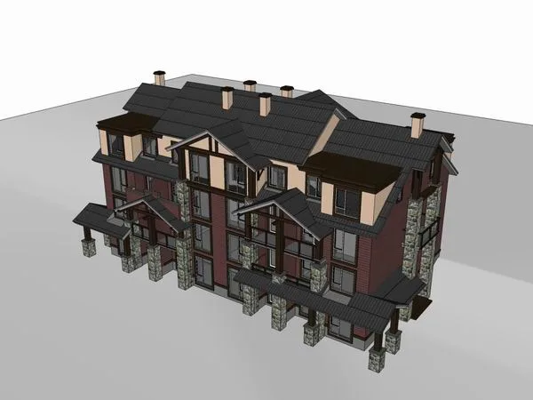 Sketchup别墅模型|美式叠拼双拼，别墅，古典风格
