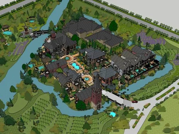 Sketchup别墅模型|小镇住宅，别墅，古典风格