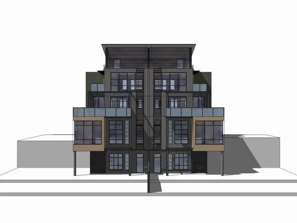 Sketchup别墅模型|双拼别墅，现代风格