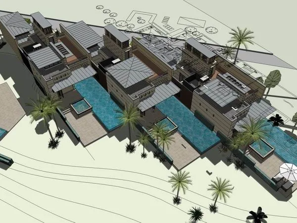 Sketchup别墅模型|独栋别墅，现代风格