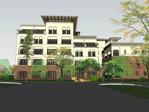 Sketchup别墅模型|联排别墅住宅楼，现代风格