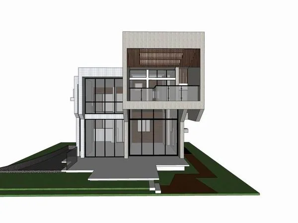 Sketchup别墅模型|独栋别墅，现代风格