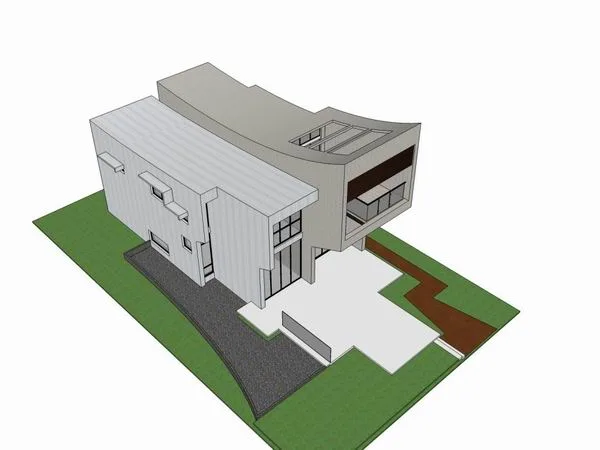 Sketchup别墅模型|独栋别墅，现代风格