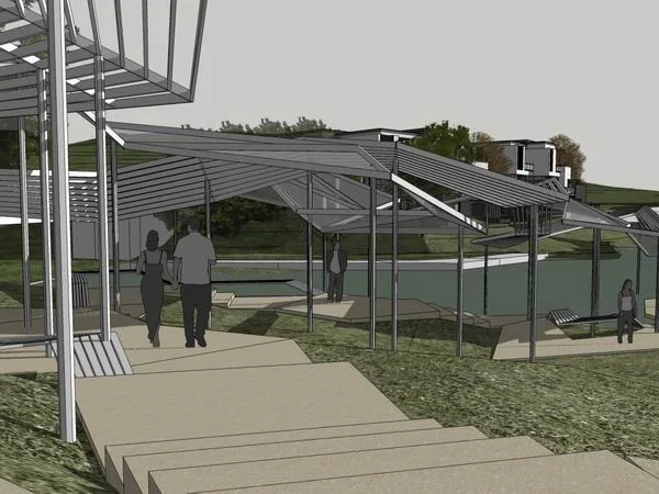 Sketchup住宅模型|场地小品，现代风格