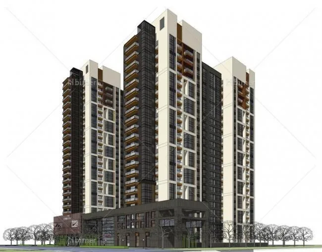 Sketchup住宅模型|高层住宅，底层商业，现代风格，商住楼，居住建筑