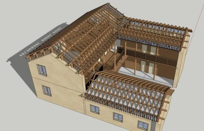 Sketchup住宅模型|别院，中式风格，居住建筑