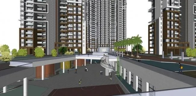 Sketchup住宅模型|新河三角洲，高层住宅小区，规划，居住建筑，现代风格