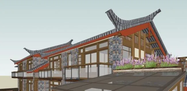 Sketchup住宅模型|古镇草居建筑，多层住宅，中式风格