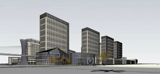 Sketchup办公模型|高层办公楼，酒店，商场，商业裙房，现代风格