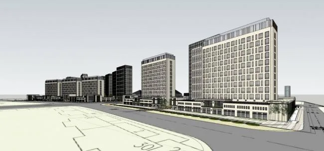 Sketchup办公模型|高层办公楼，酒店，商场，商业裙房，现代风格