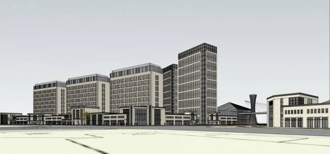 Sketchup办公模型|高层办公楼，酒店，商场，商业裙房，现代风格