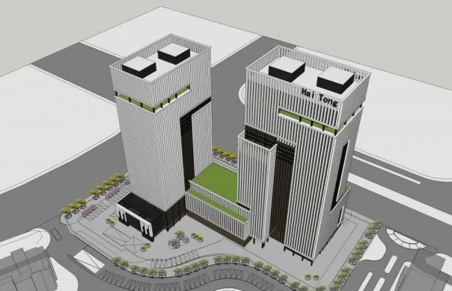 Sketchup办公模型|高层办公楼，酒店，商业裙房，现代风格