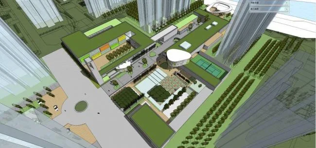 Sketchup商业模型|多层会所，商业建筑，现代风格