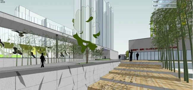 Sketchup商业模型|多层会所，商业建筑，现代风格