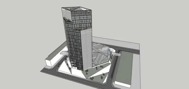 Sketchup办公模型|高层办公楼，酒店，现代风格