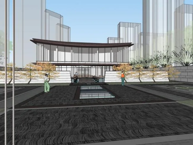 Sketchup商业模型|会所，现代风格，商业建筑