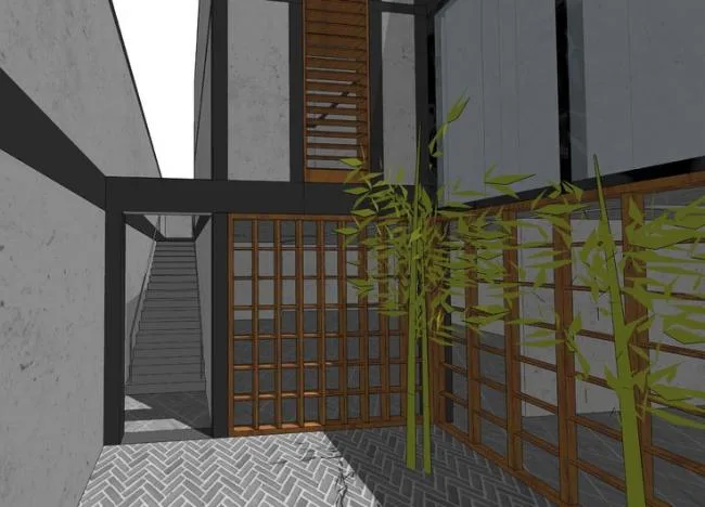 Sketchup住宅模型|苏博式别墅，住宅院落，中式风格，水景景观