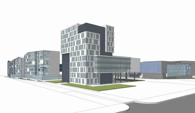 Sketchup办公模型|多层产业园，小型办公楼，现代风格
