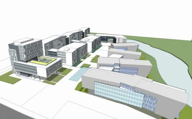Sketchup办公模型|多层产业园，小型办公楼，现代风格