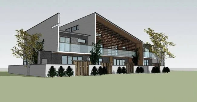 Sketchup住宅模型|多层住宅楼，居住建筑，新中式风格