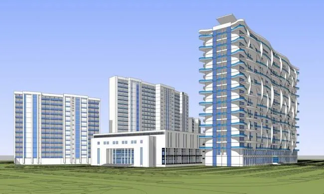 Sketchup办公模型|高层办公楼，法院，住宅，现代风格