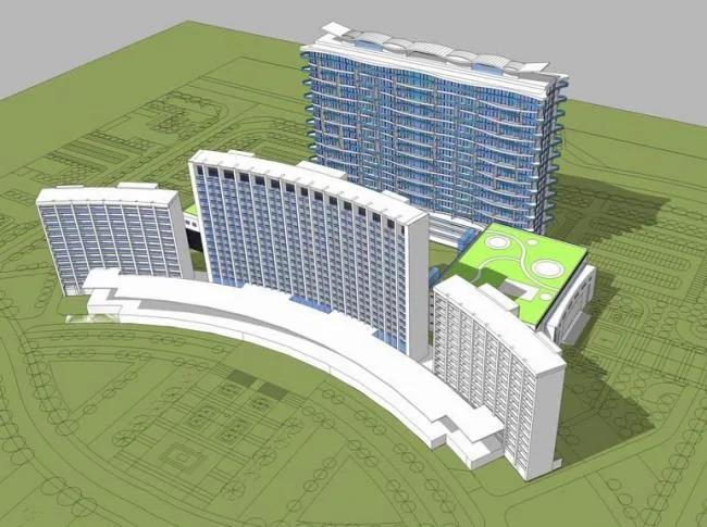 Sketchup办公模型|高层办公楼，法院，住宅，现代风格