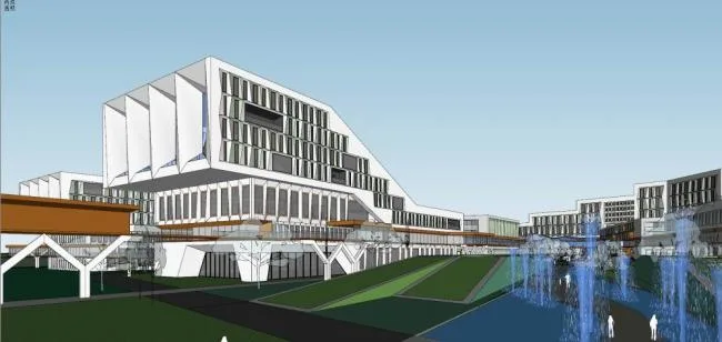 Sketchup办公模型|科技园，多层，办公，产业园，现代风格