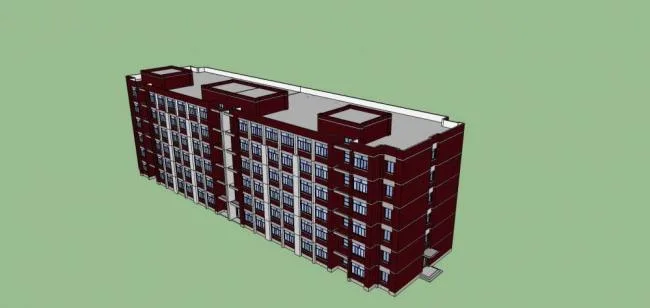 Sketchup住宅模型|多层宿舍楼，现代风格，公寓，居住建筑