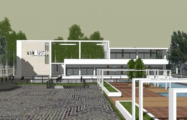 Sketchup商业模型|生态餐厅，商业建筑，现代风格