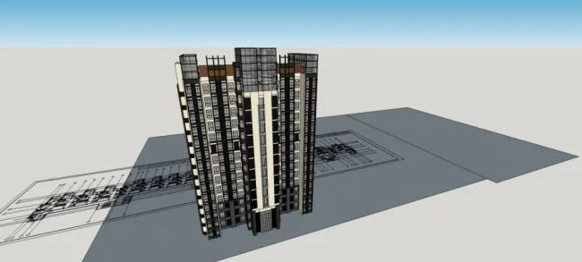 Sketchup住宅模型|小高层住宅楼，居住建筑，现代风格