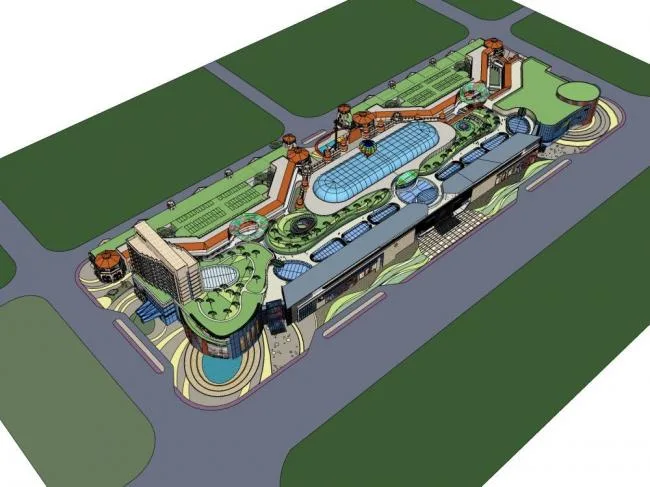 Sketchup商业模型|多层商场，购物城，商业建筑，现代风格