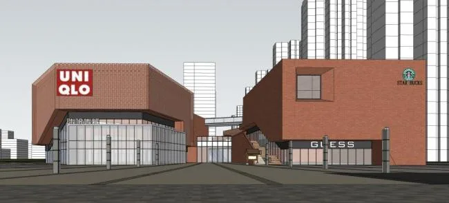 Sketchup商业模型|多层商业建筑，购物商场，现代风格