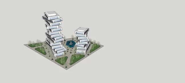 Sketchup办公模型|高层办公楼，现代风格，酒店，异形
