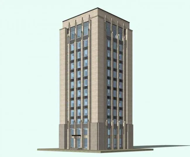 Sketchup办公模型|高层办公楼，简欧式写字楼，新古典风格