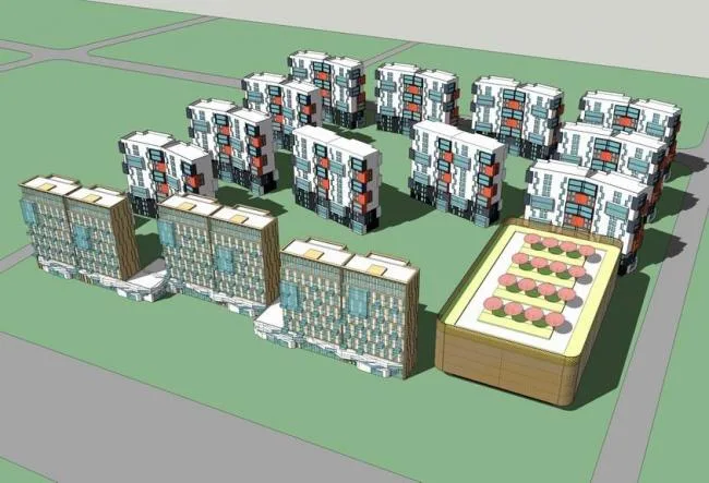 Sketchup住宅模型|中高层住宅，现代风格，居住建筑