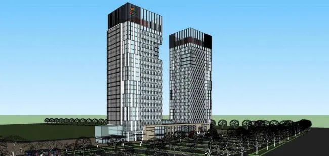Sketchup商业模型|高层商业建筑，酒店办公，商场，现代风格